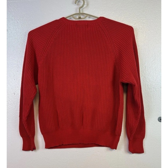 Eddie Bauer Mens Red Cable Knit Pull-Over Sweater Sz XL Long-Sleeve Fisherman - Picture 3 of 6